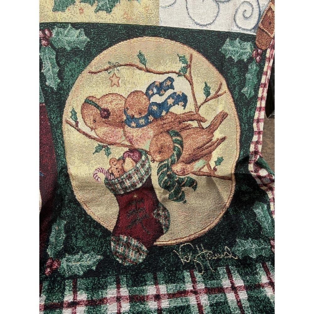 VICKY HOWARD HAPPY HOLIDAYS CHRISTMAS BLANKET / THROW - Picture 5 of 5